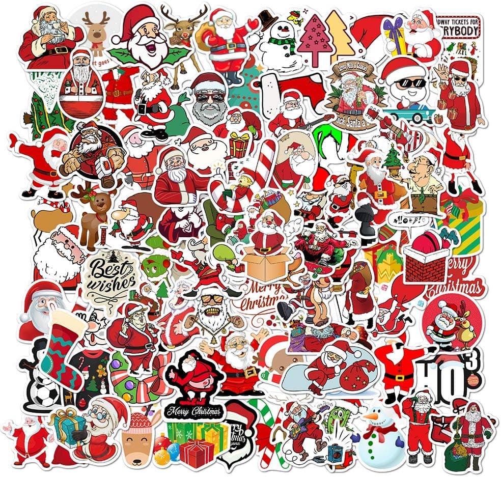 Christmas Stickers Decals 100 Pack Christmas Theme Funny Decals Best Gift Sticker Pack