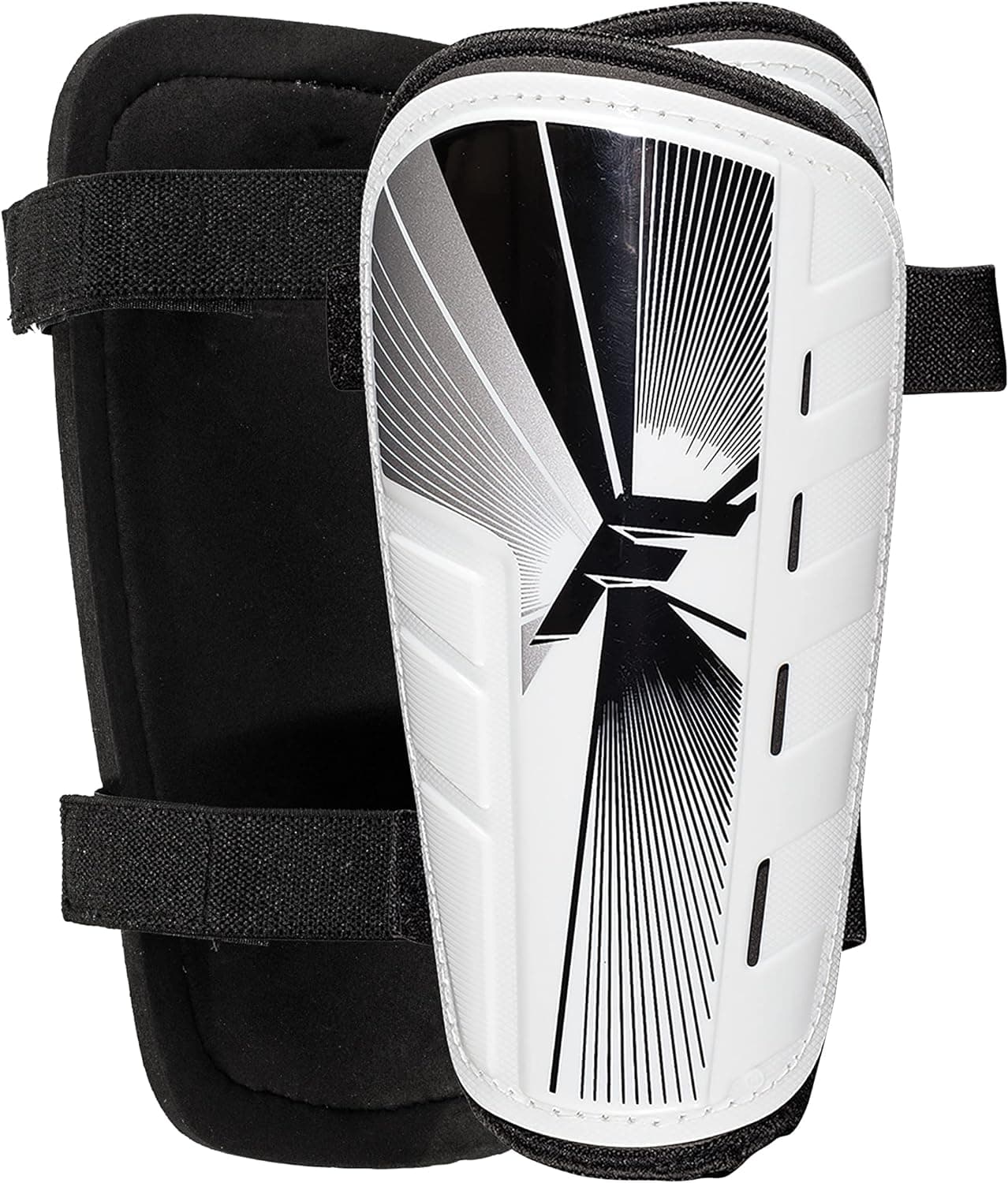 Franklin Sports Soccer Shin Guards for Youth + Adults - Superlight Shin Guards for Men, Women + Kids - (2) Shin Guard Set for Boys + Girls - White