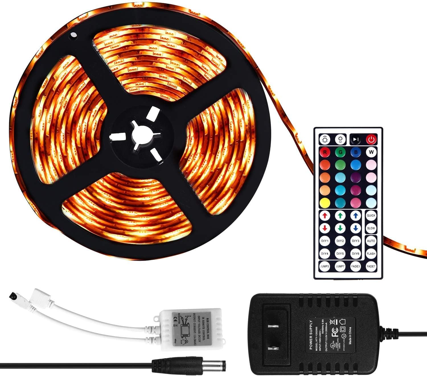 LED Strip Lights 16.4ft RGB LED Light Strip 184pcs LED Tape Lights Color Changing LED Strip Lights with Remote for Home Lighting Kitchen Decoration DIY