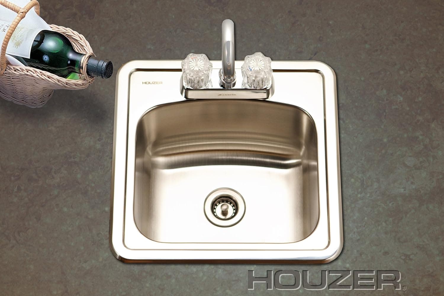 Houzer SBT-151 Hospitality Premium Topmount Single Bowl Bar/Prep Sink