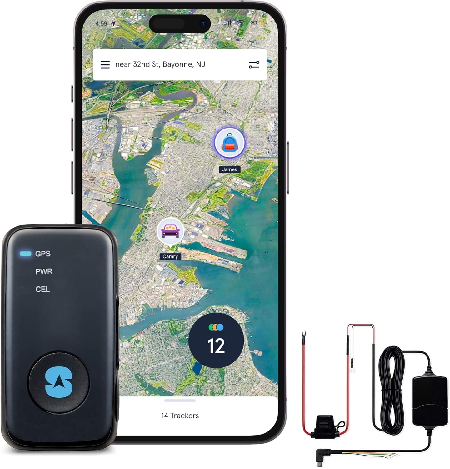 Spytec GPS GL300 and Hardwire Kit GPS Tracker for Vehicles, Cars, Trucks, Motorcycles, Loved Ones and Asset Tracker with Real-Time Tracking and App - Powered by Hapn