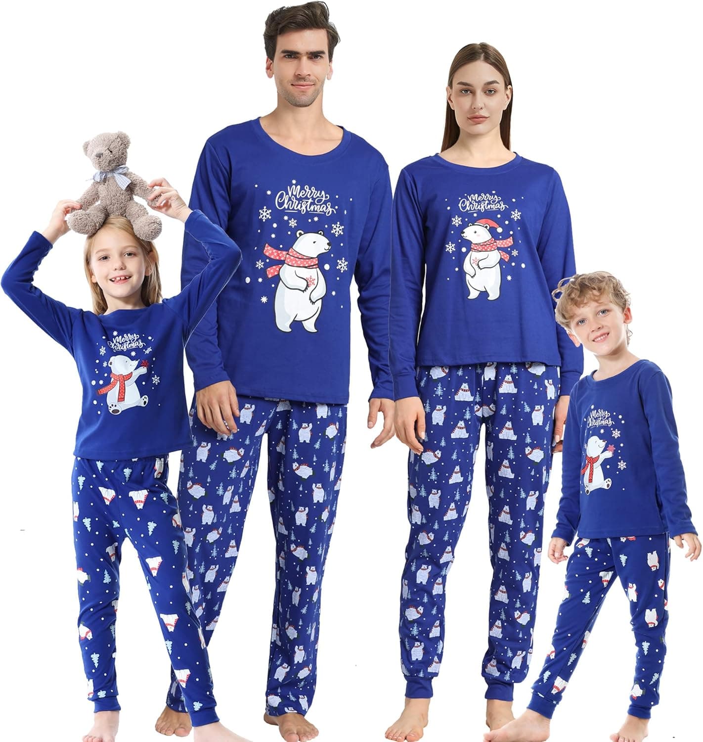 Vopmocld Christmas Family Matching Pajama Red Holiday Pjs Sets Cotton Sleepwear