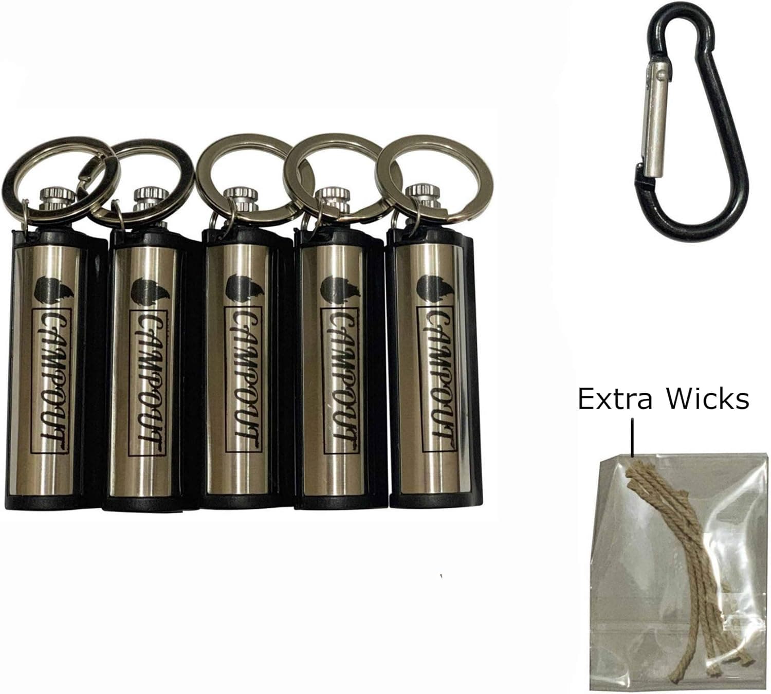 CAMPOUT Permanent Match, Set of 5, Forever Match, Match Lighter, Fire Starter kit, Permanent Lighter, Camp Fire Starter, Forever Match Keychain, Waterproof Lighter, Metal Match, Improved Design 2021