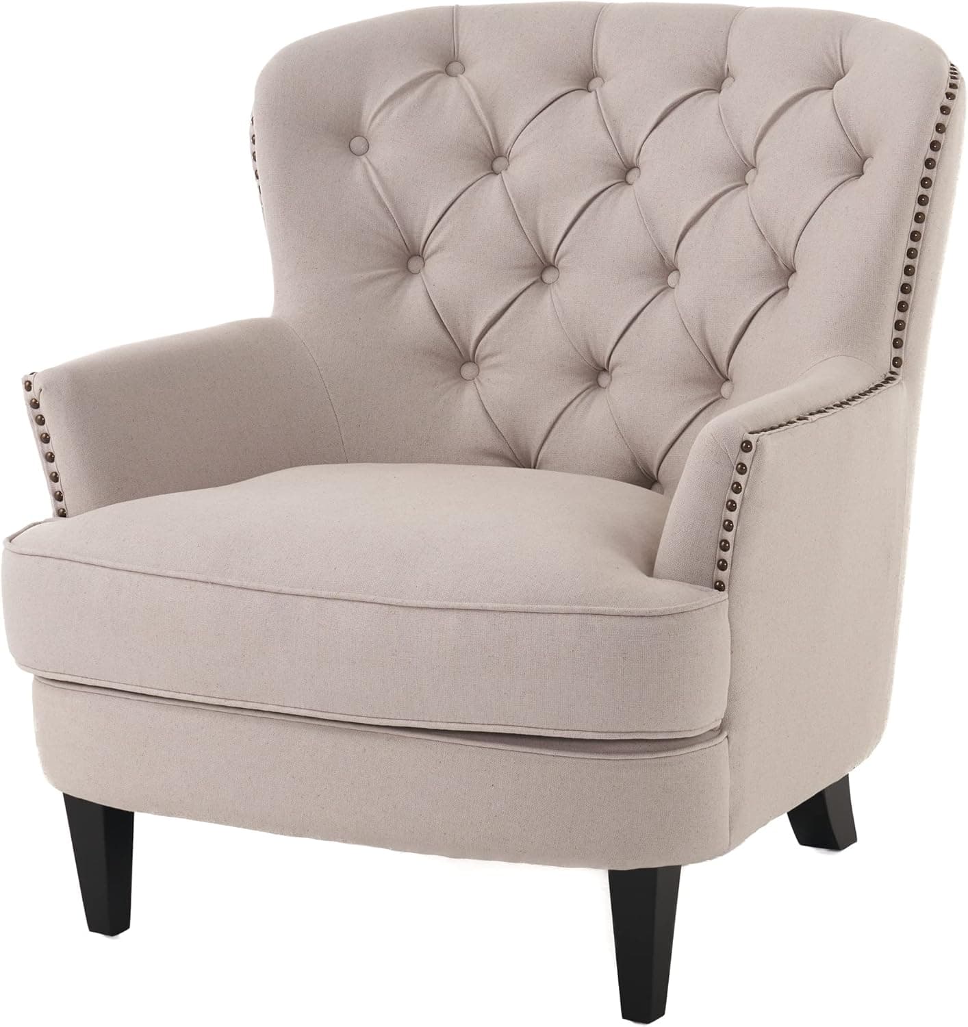 Christopher Knight Home Tafton Tufted Fabric Club Chair, Natural