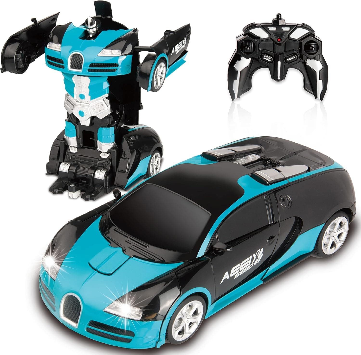 YIRUIKEJI Remote Control Car,Transform Robot RC Cars for Kids,2.4Ghz 1:18 Scale Deformation Robot Toy Cars with One-Button Deformation 360°Drifting,Transformer RC Cars Robot Toys for 6 Year Old Boys
