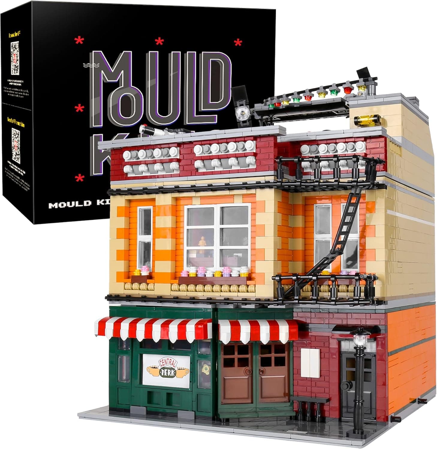 Mould King 16014 Big Bang Life Building Kits, Building Blocks Model House with Light Set, Cafe, Restaurant, MOC Assembly Construction Toy Gift for Kids Age 8+/Adult Enthusiasts(4488 Pieces)