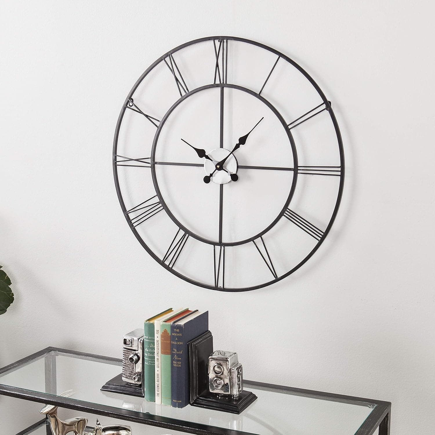 SEI Furniture Centurian Decorative Large Wall Clock - Roman Numerals - Classic Numeral Design