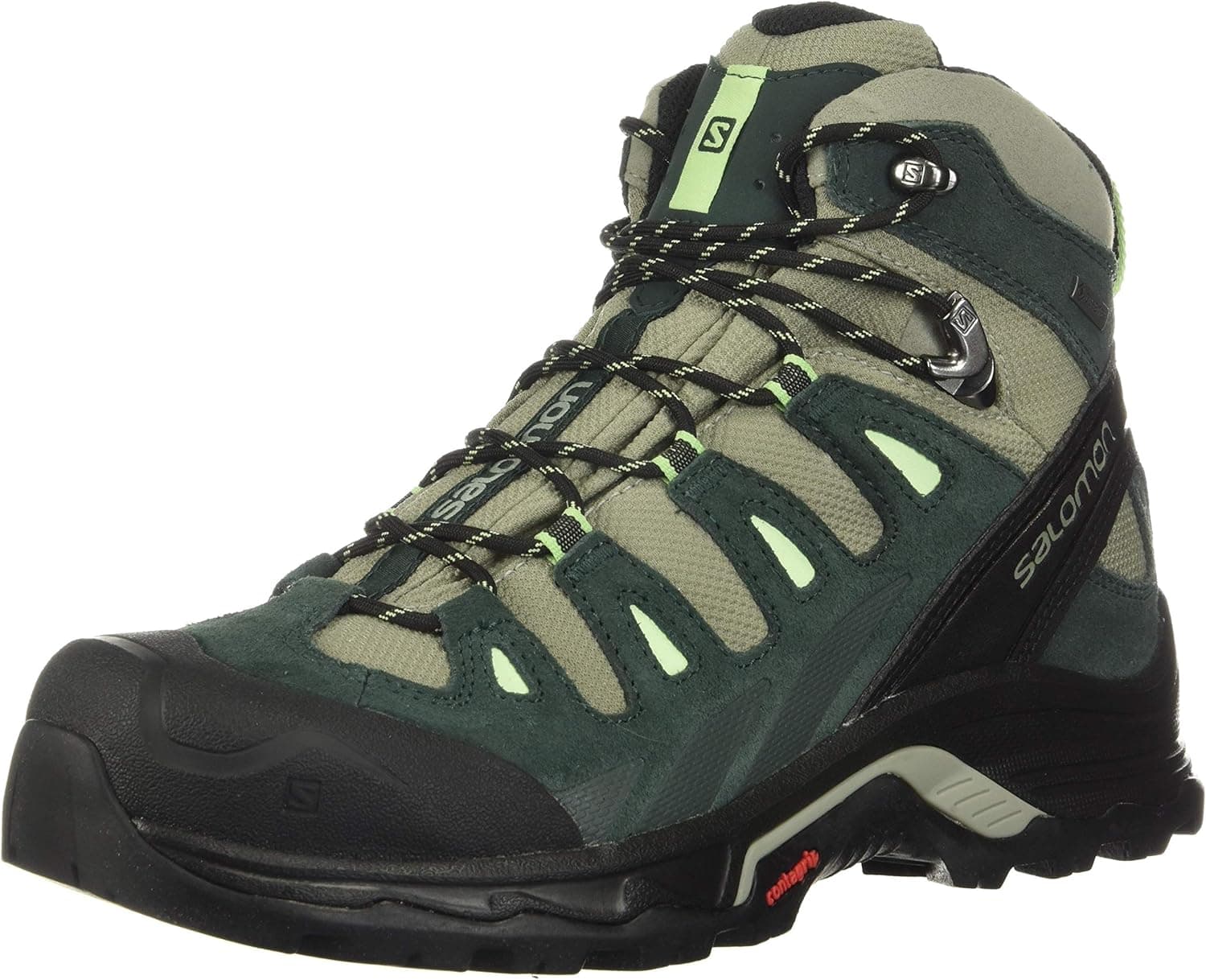 Salomon Quest Prime Gore-TEX Hiking Boots for Women, Shadow/Green Gables/Patina Green, 7