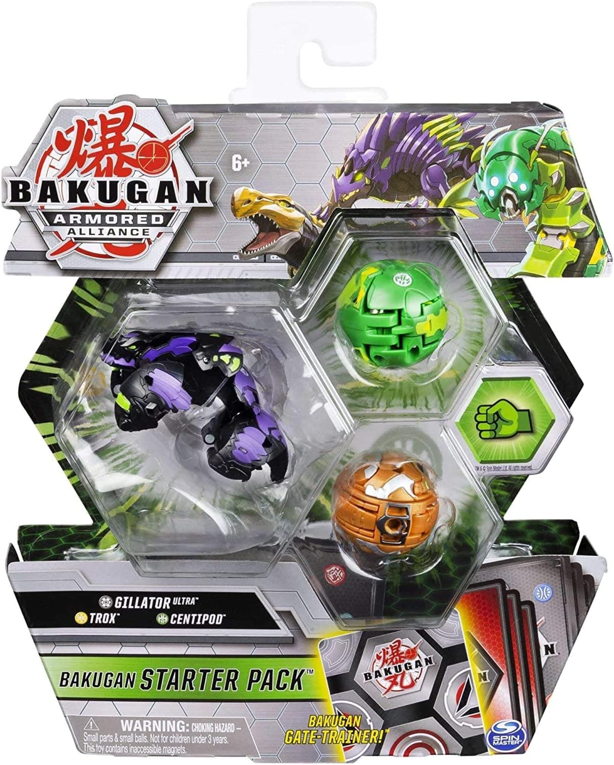 Bakugan Armored Alliance Starter Pack S2 - Darkus Gillator, Collectible Transforming Creatures, for Ages 6 & Up