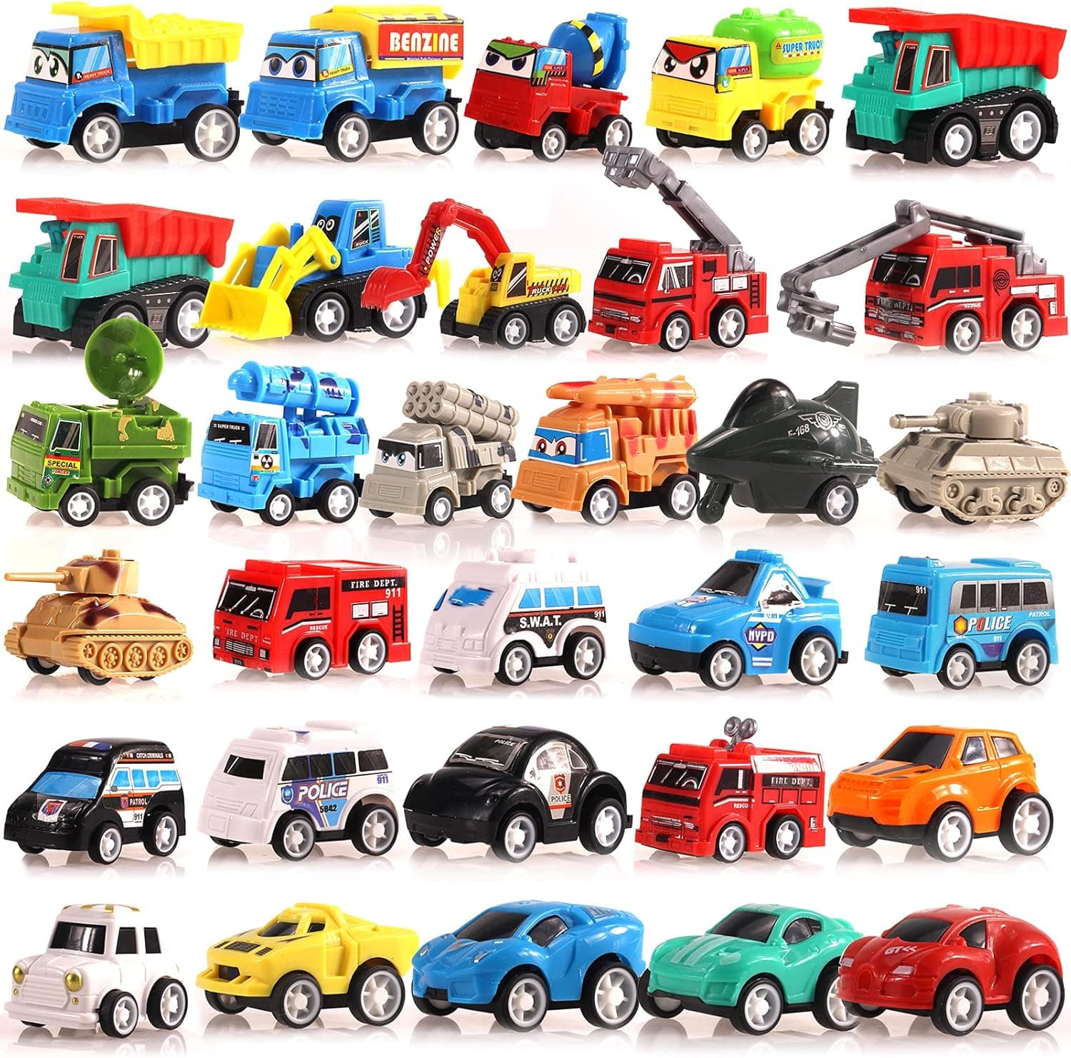 number balloon 30 Pcs Pull Back City Cars and Trucks Toy Vehicles Set, Matchbox Cars for Kids Boys Toys Age 5 6 7 Toys for 2 3 4 5 Boys Kids' Play Vehicles Gifts for 2-10 Year Old Boys