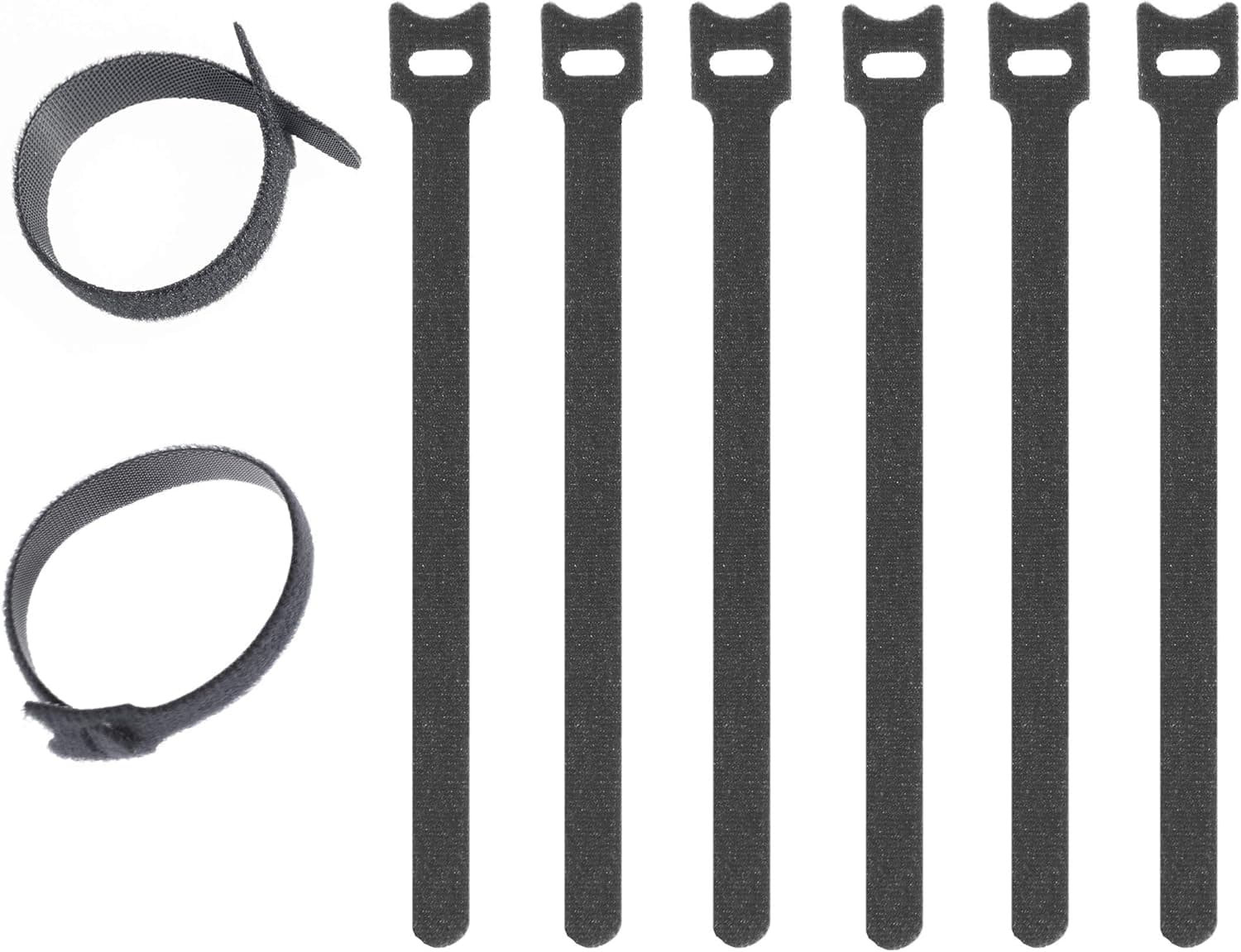 BEADNOVA Reusable Cable Straps Adjustable Cable Ties Cord Wire Organizer for Cord Management (8 Inches, 60 Pieces, Black)