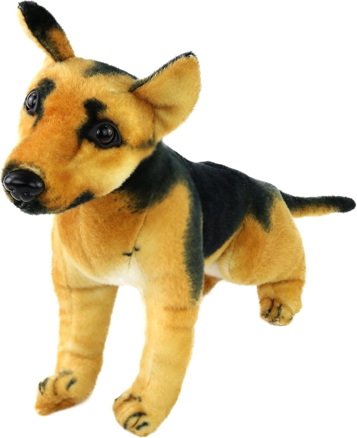 Houwsbaby Realistic Stuffed German Shepherd Dog Soft Animal Plush Toy Gift for Kids Boys Holiday Birthday, Brown, 10'' (Shepherd Dog)