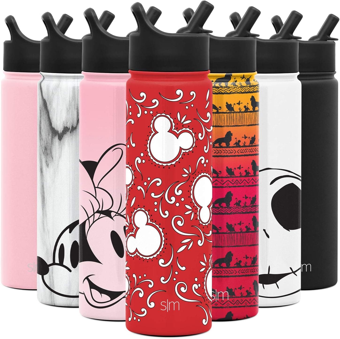 Simple Modern Disney Character Insulated Water Bottle Tumbler with Straw Lid -Reusable Stainless Steel Wide Mouth Travel Cup22oz Bottle Mickey Bandana