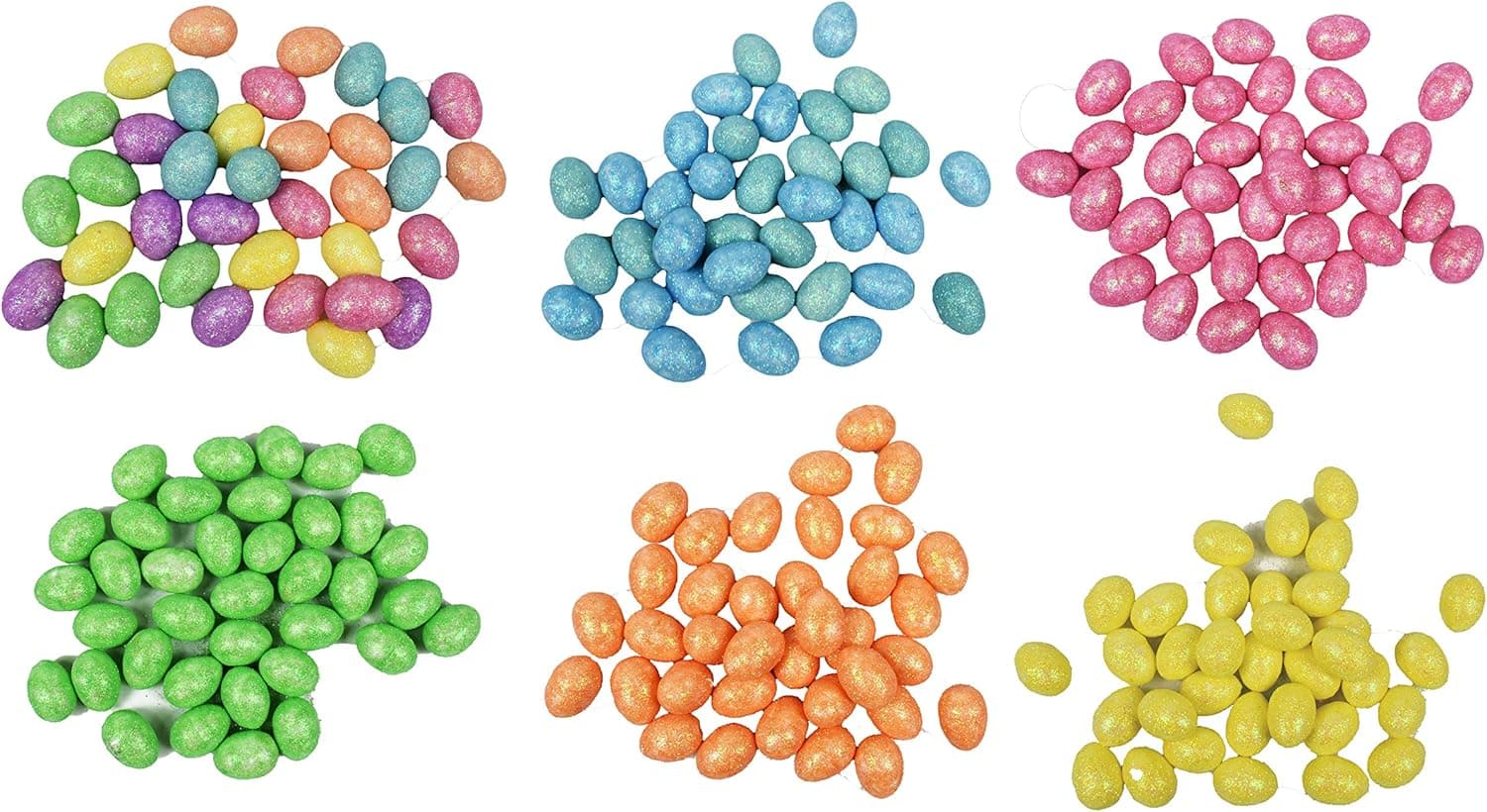 Set of 6 Pastel Colored Easter Eggs! Perfect for Easter Egg Decor! 36 PC Mini Foam Eggs! (216 Mini Foam Eggs)