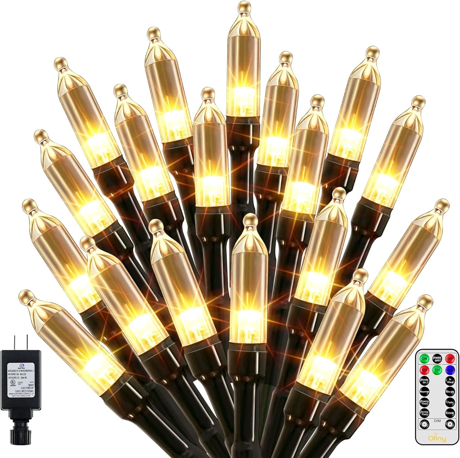 Ollny Christmas Lights Outdoor, 500LED 82ftChristmas Tree Lights,29V Energy Saving Christmas Fairy Lights with 8 Modes Remote Timer for Tree Party Yard Xmas Indoor Outside Decorations,Warm White