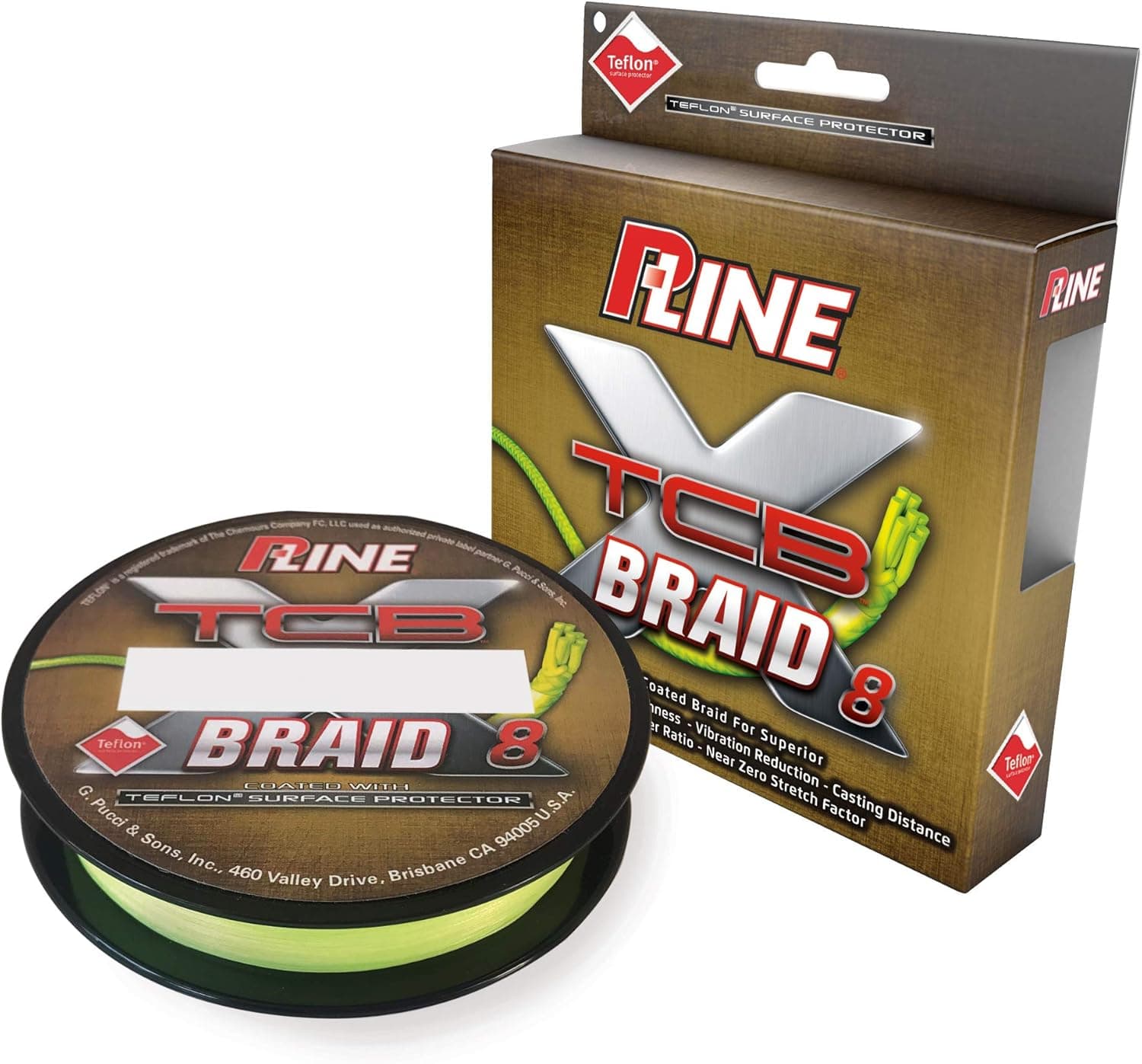 P-Line PXBY8300-40 TCB 8 Carrier Braid 304 yd TCB 8 Carrier Braid, Hi Vis Yellow, 40 lb 300 yd