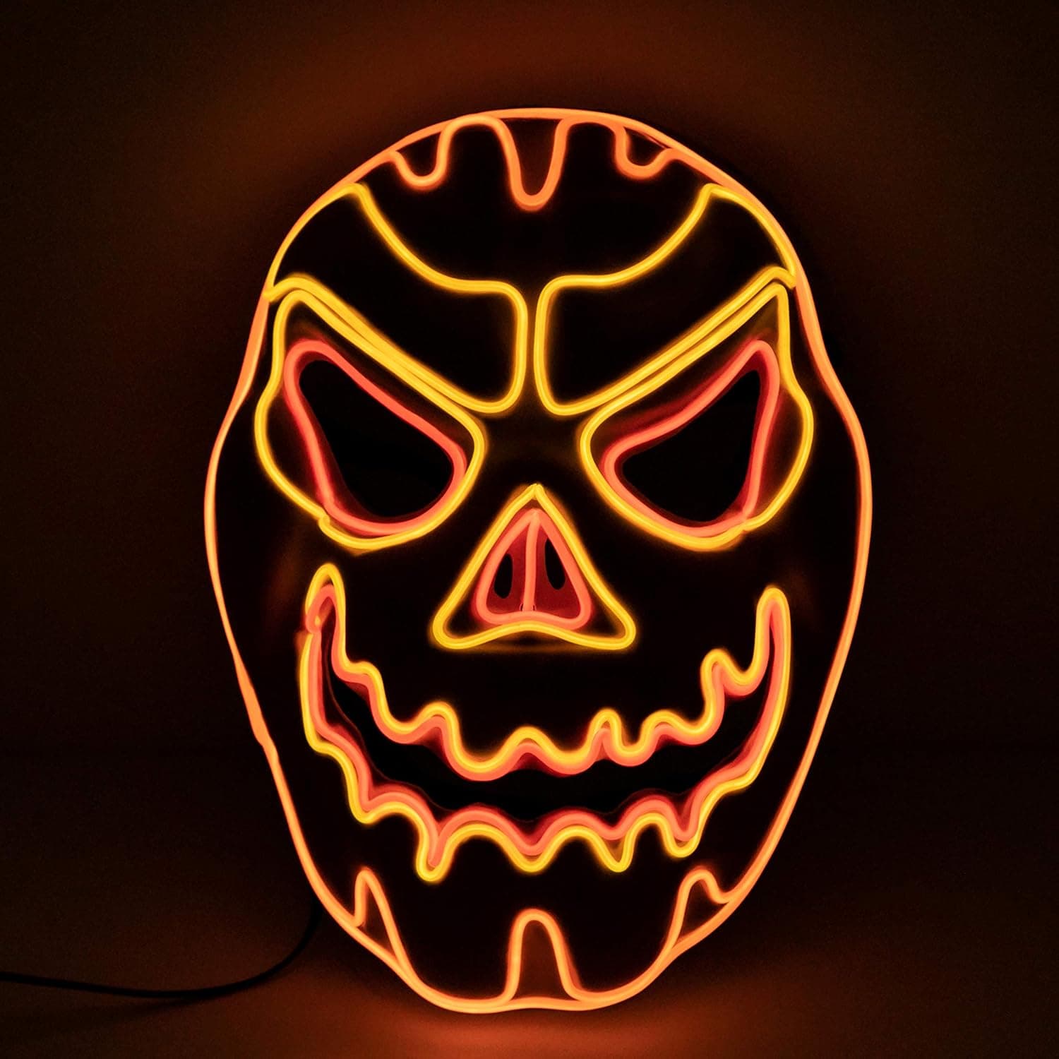 Spooktacular Creations Halloween LED Mask Light-up Pumpkin Mask with 3 Lighting Modes for Halloween Costume and Party Supplies