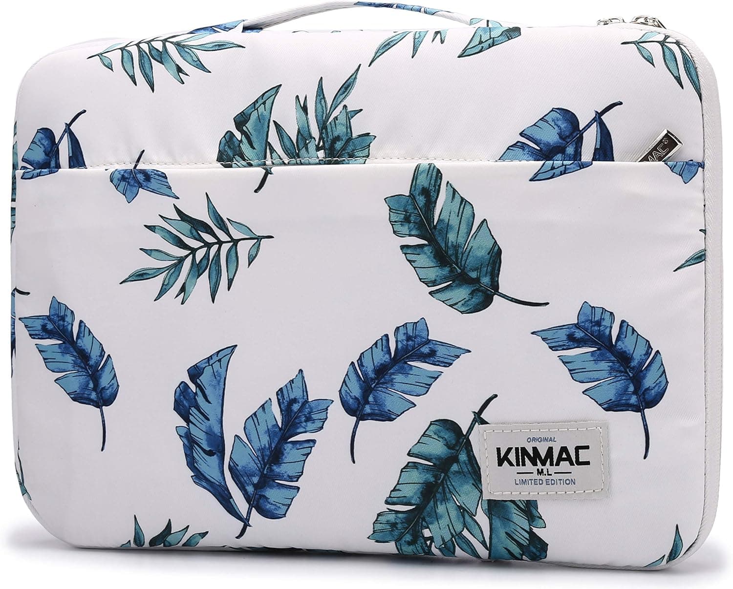 Kinmac 360° Cushion Protective Waterproof Laptop Case Bag Sleeve with Handle Compatible with LG Gram 16 inch and 15.6 inch-16 inch Laptop (Banana Leaf)