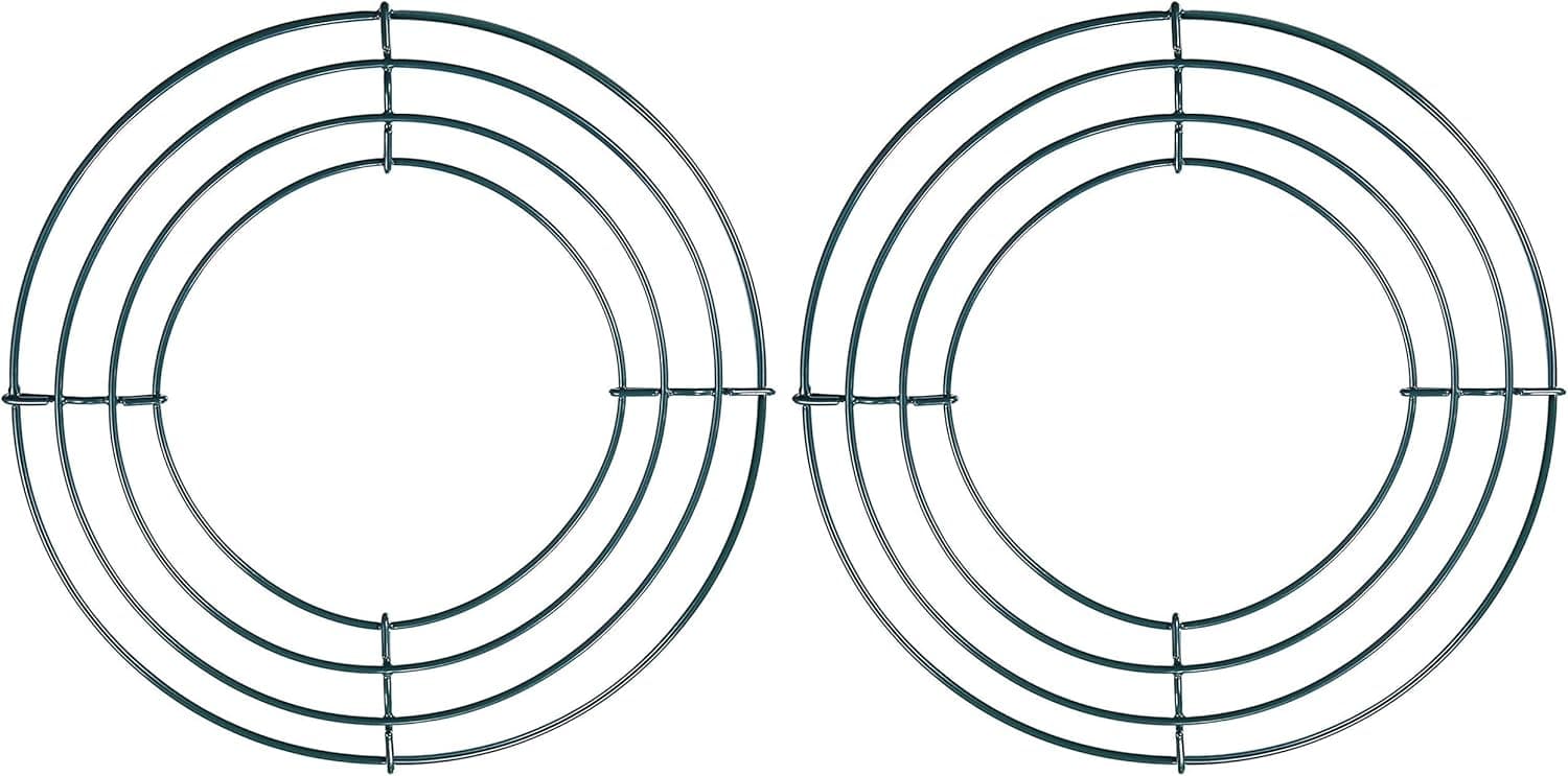 Royalty Essentials 8 Inch Metal Wire Wreath Wire Frame Form Hanger Green 8 Inch Pack of 2