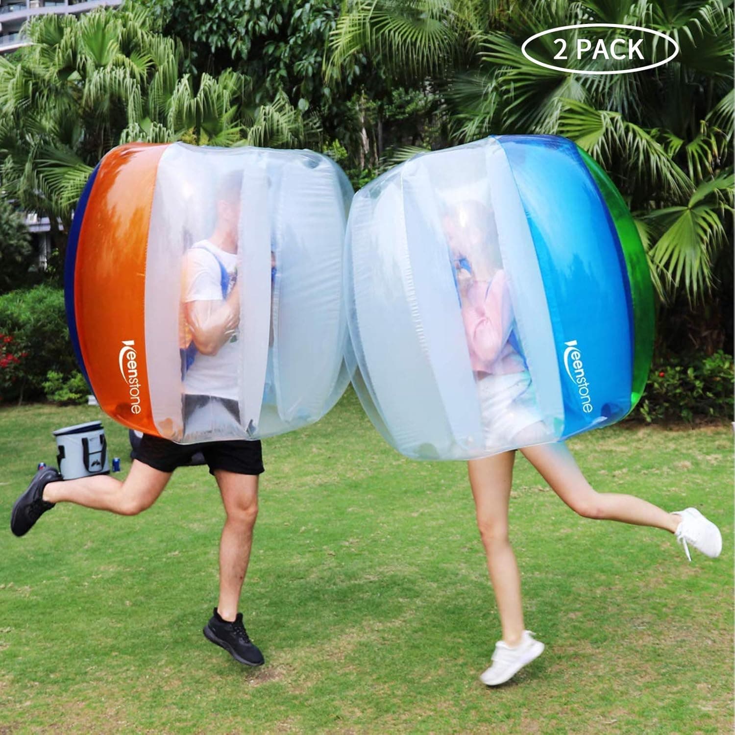 Two Bumper Balls Inflatable Bumper Ball Soccer Ball Dia Giant Human Hamster Knockerball 1.2M/4ft Body Zorb Ball for Adults & Teens Outdoor Team Gaming Play