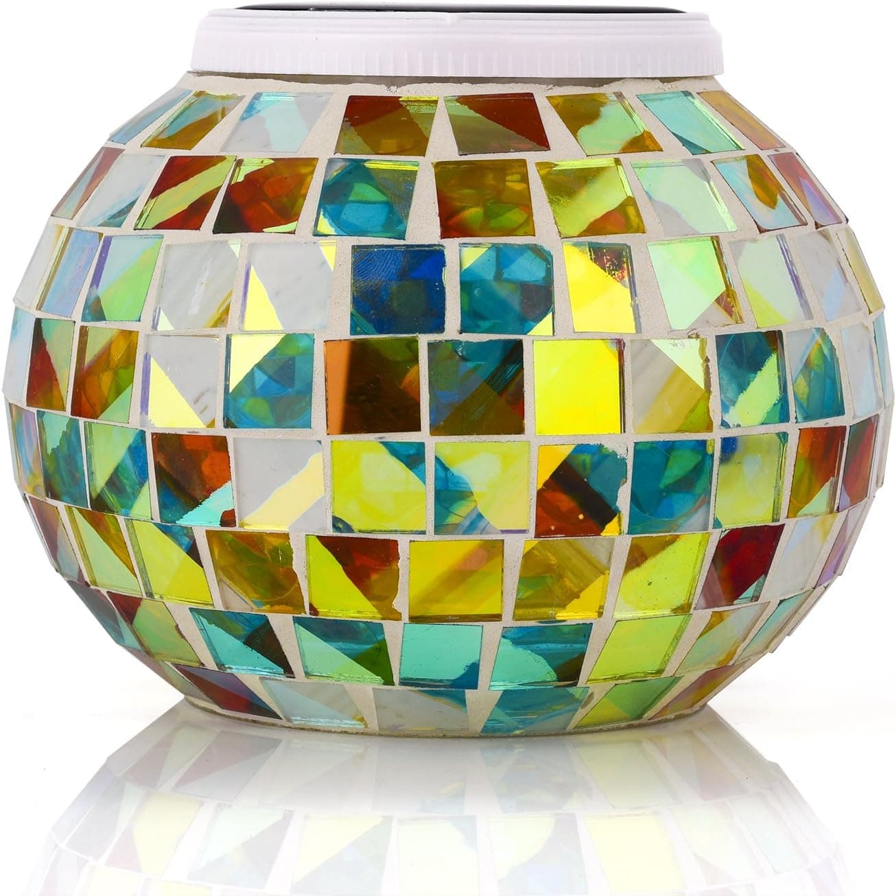 Senbowe™ Solar Powered Mosaic Glass Ball LED Garden Lights,Color Changing Solar Table Lamps,Waterproof Solar Outdoor Lights for Christmas,Home,Yard, Patio,Ideal Gifts - 5.12 4.13 in
