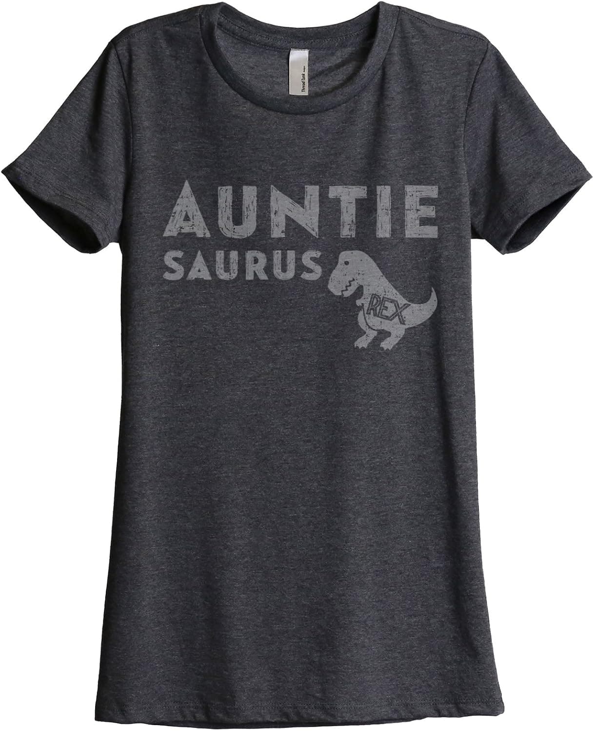 Auntiesaurus Rex God Mother Women's Relaxed T-Shirt Tee Charcoal Grey