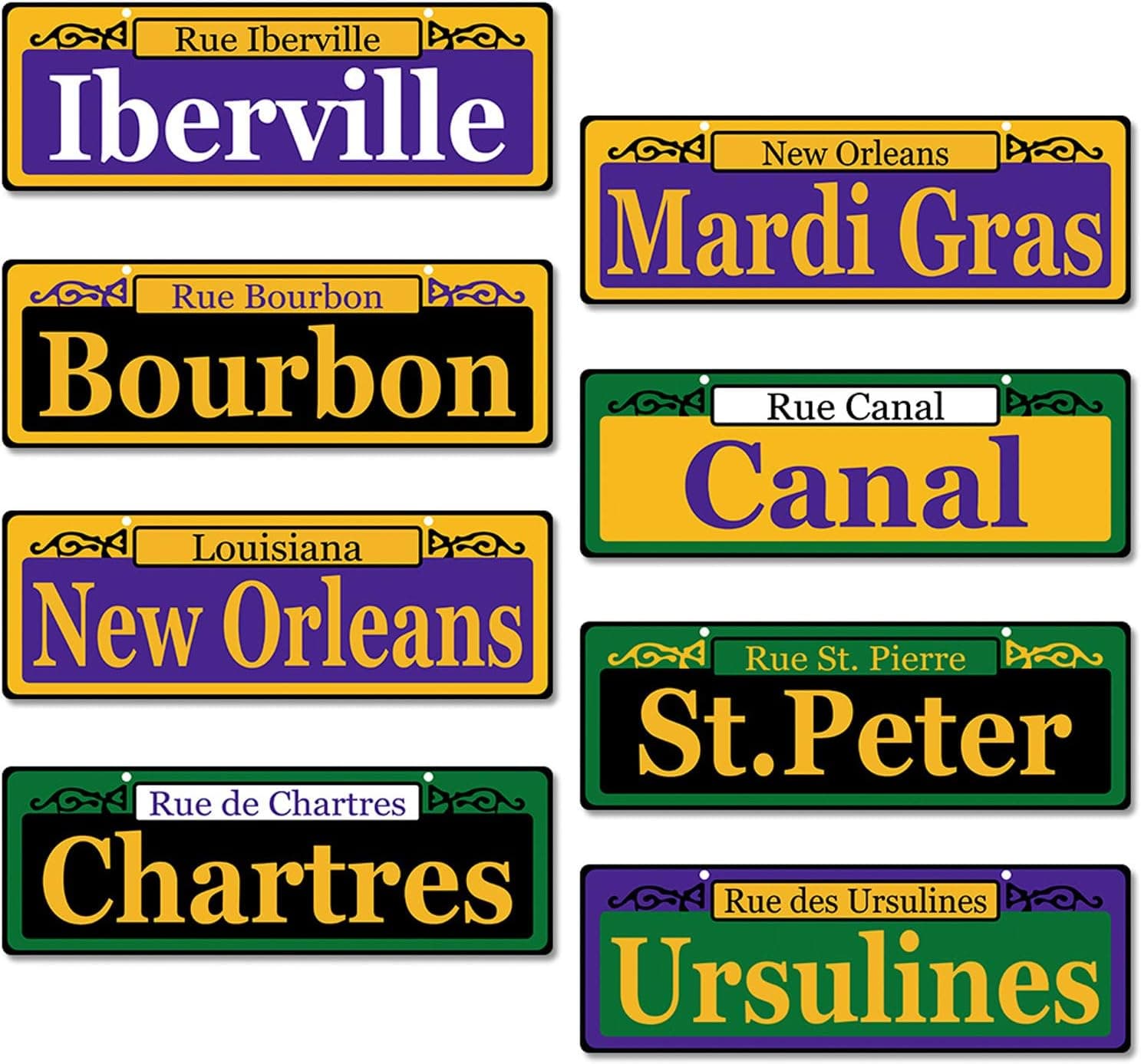Mardi Gras Carnival Party Street Sign Decoration 16pcs