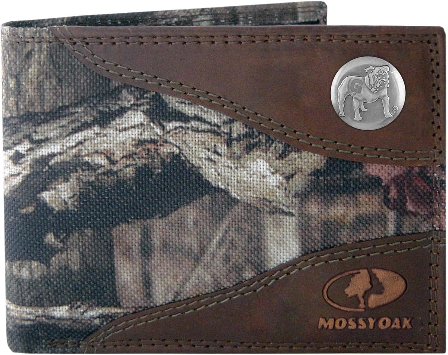 ZEP-PRO Men's Mossy Oak Nylon and Leather Passcase Concho Wallet