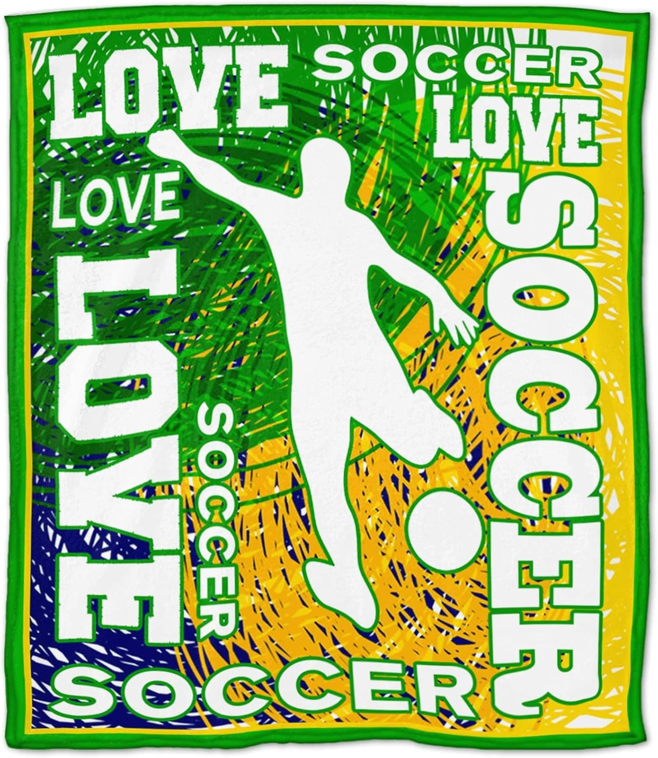 Love Soccer Fleece Throw Home Decor Soft Cozy Blanket Bed Couch Sofa for Girls Boys Teens Blanket 50"X40"