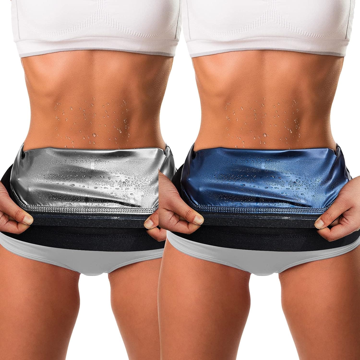 Geyoga 2 Pieces Waist Trimmer for Women Sweat Wrap Sweat Waist Trainer for Bodybuilding