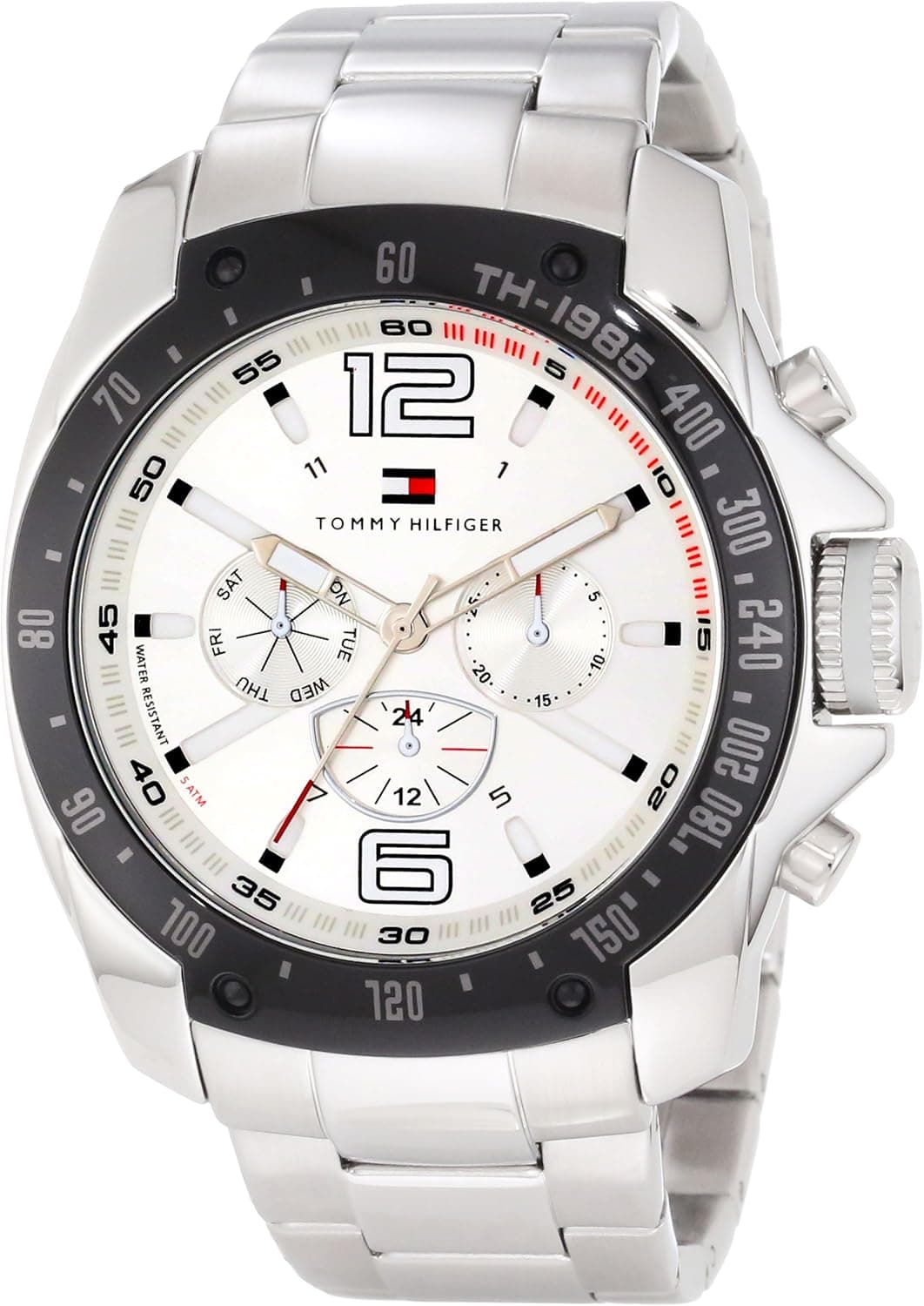 Tommy Hilfiger Men's 1790872 Sport Stainless Steel Bracelet Black Bezel Watch