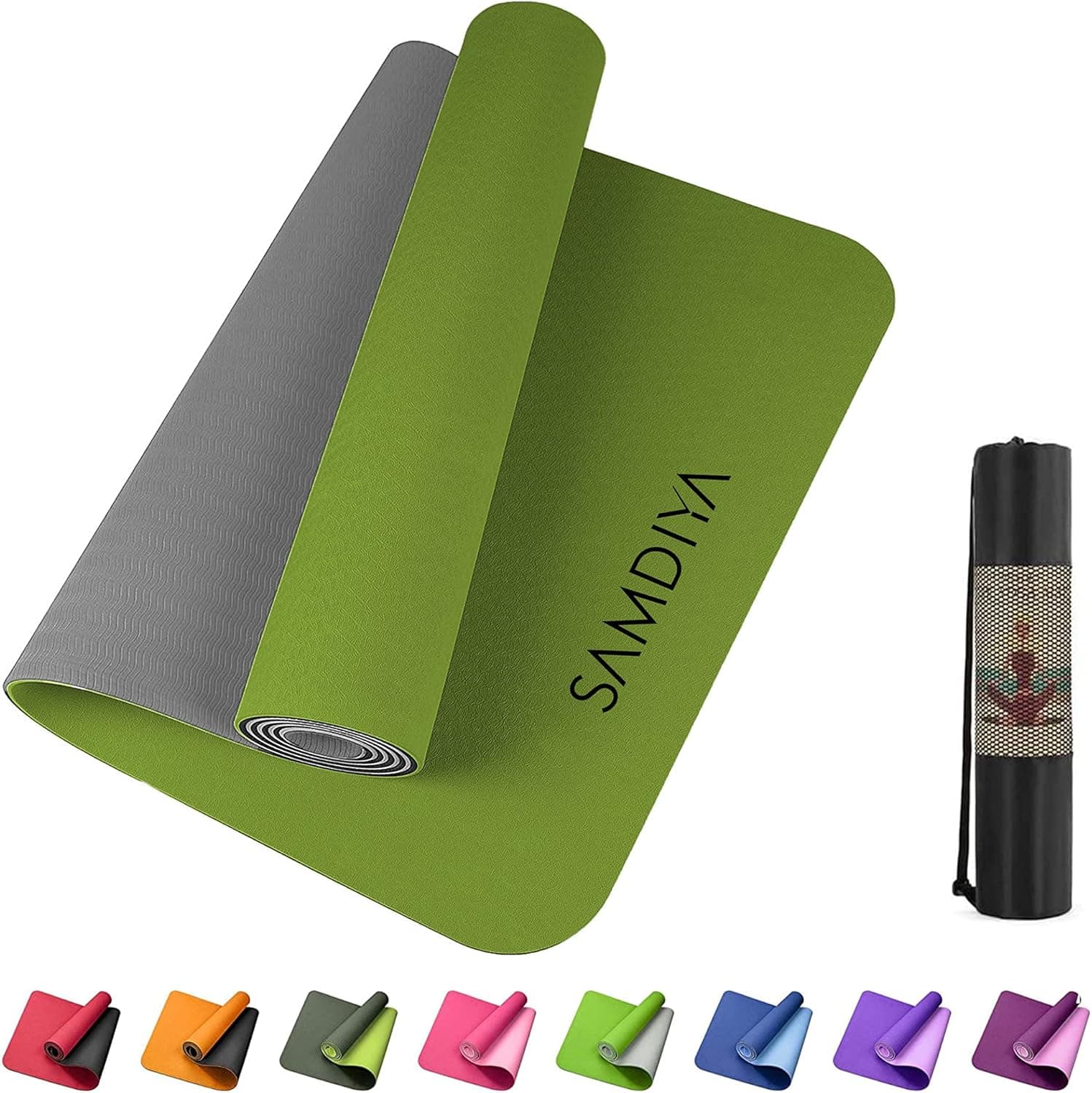 Extra Thick Yoga Mat with Strap for Men and Women with Alignment Lines-Non Slip Eco Friendly Pilates and Floor Exercises mats 72x26x2/5 inch