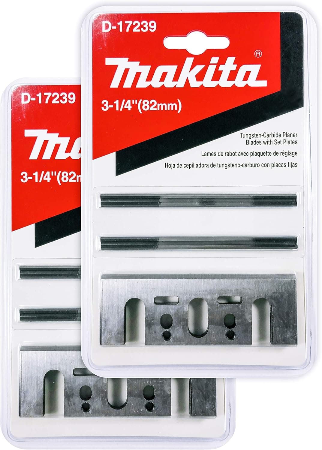 Makita 2 Pack 8 Pc - 3 1 4 Planer Blade Double Edge Set For Planers - Cutting For Hard Wood - 3-1/4" Tungsten Carbide | 2-Piece Blade