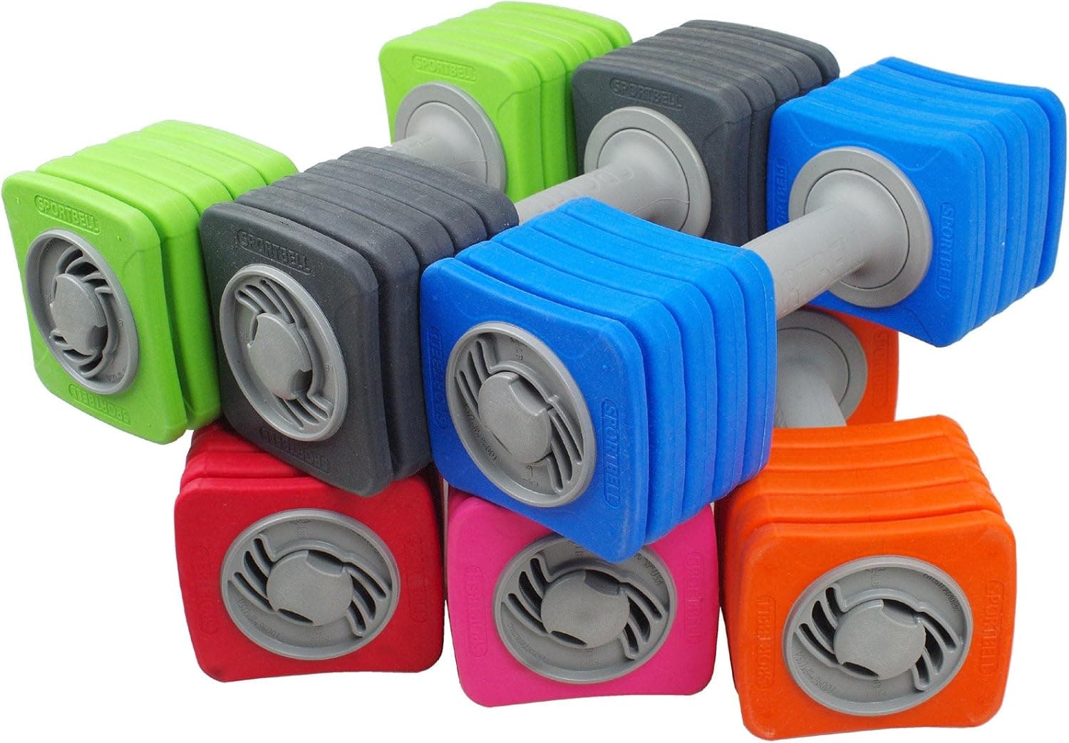 SportBell Adjustable Dumbbells - Pink - One Pair - 2 x 10 lbs