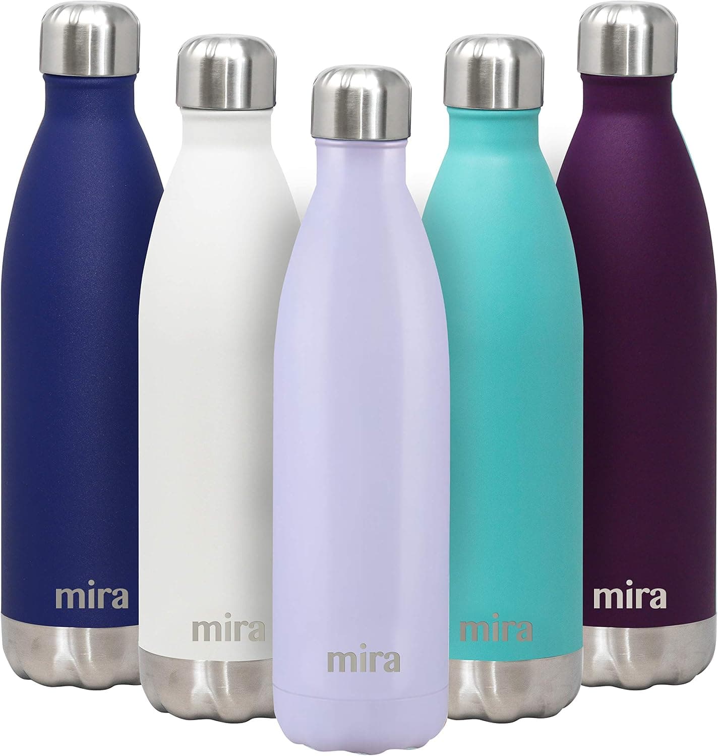 MIRA 25 Oz Stainless Steel Vacuum Insulated Water Bottle - Double Walled Cola Shape Thermos - 24 Hours Cold, 12 Hours Hot - Reusable Metal Water Bottle - Leak-Proof Sports Flask - Lavender Violet