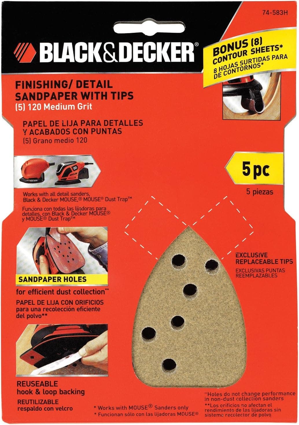 Black & Decker 74-583H 120-Grit Mouse Sand Paper