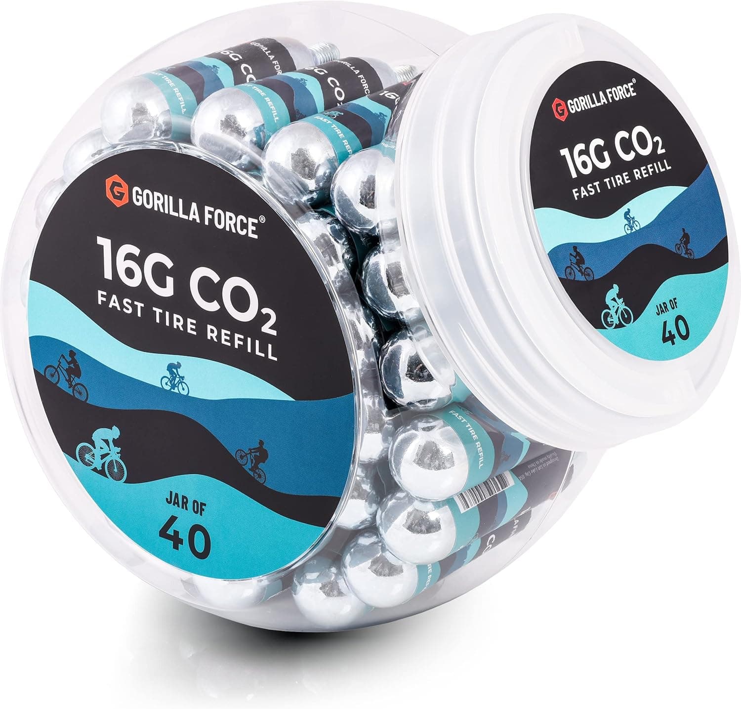 Gorilla Force, Value Pack 16g Threaded CO2 Cartridges, Fits All Bike Tire Inflators
