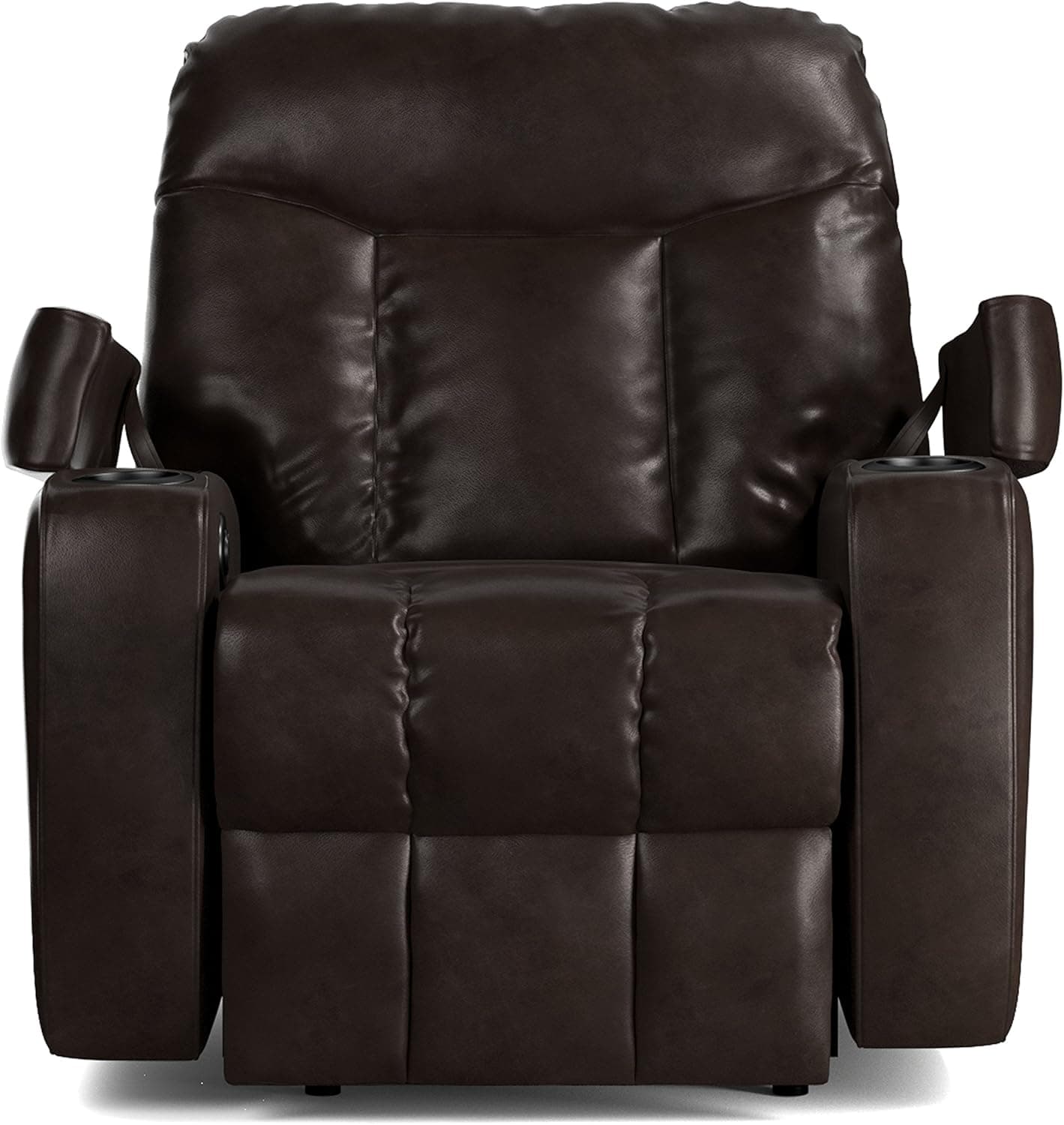 ProLounger Wall Hugger Storage Recliner Renu Leather Power Chair, Coffee Brown