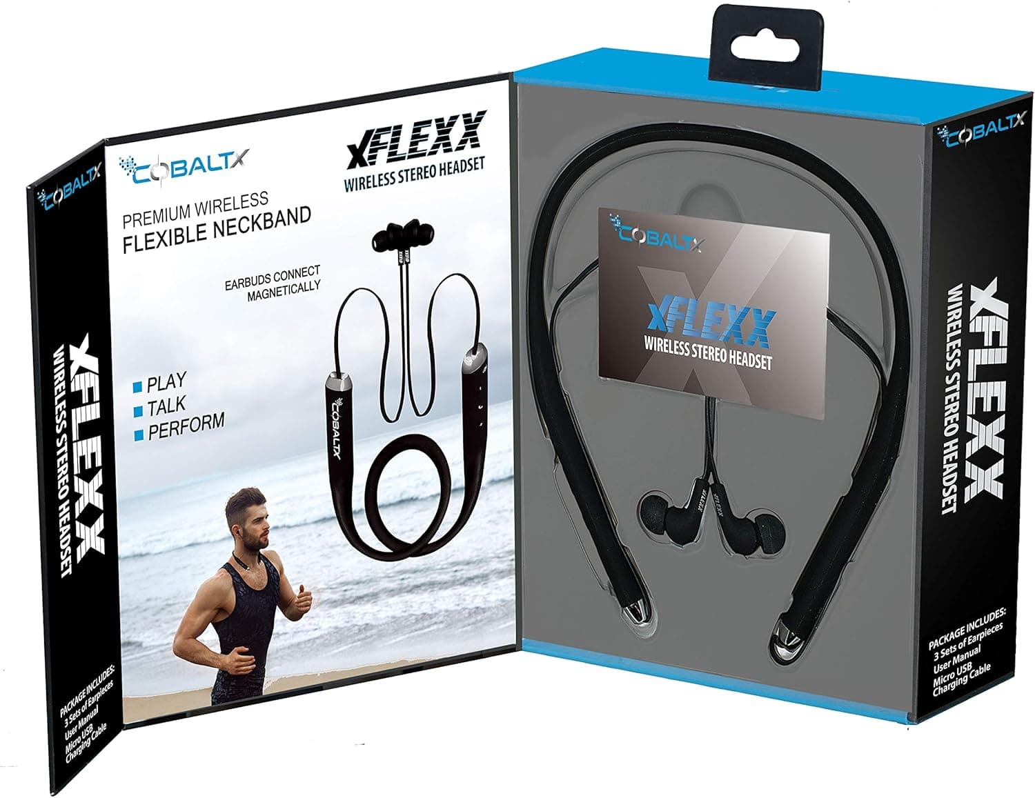 COBALTX XFLEXX Super Flexible Bluetooth Wireless Headphones, Magnetic Bluetooth Earbuds with Ultra Bass and a mic Sports Headphones Accessories (White)