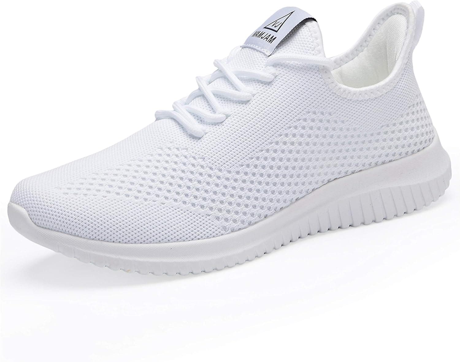 YDB Men's Running Ultra Lightweight Breathable Walking Non Slip Athletic Fashion Mesh Workout Casual Sports Shoes, White015, 9.5