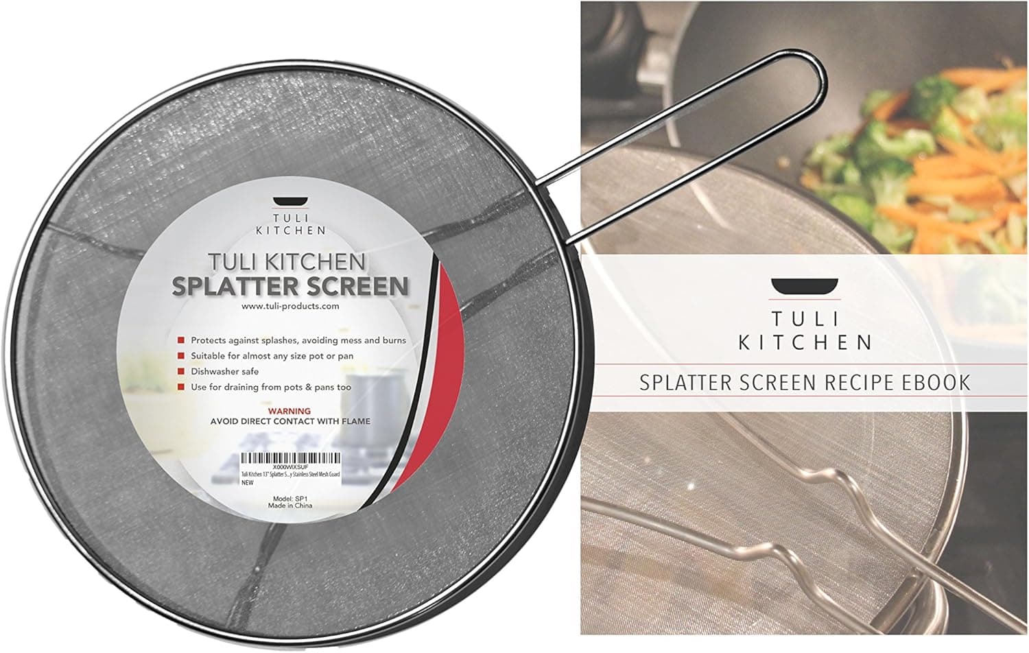 Tuli Kitchen 12" Splatter Screen - Premium Quality Stainless Steel Mesh Guard