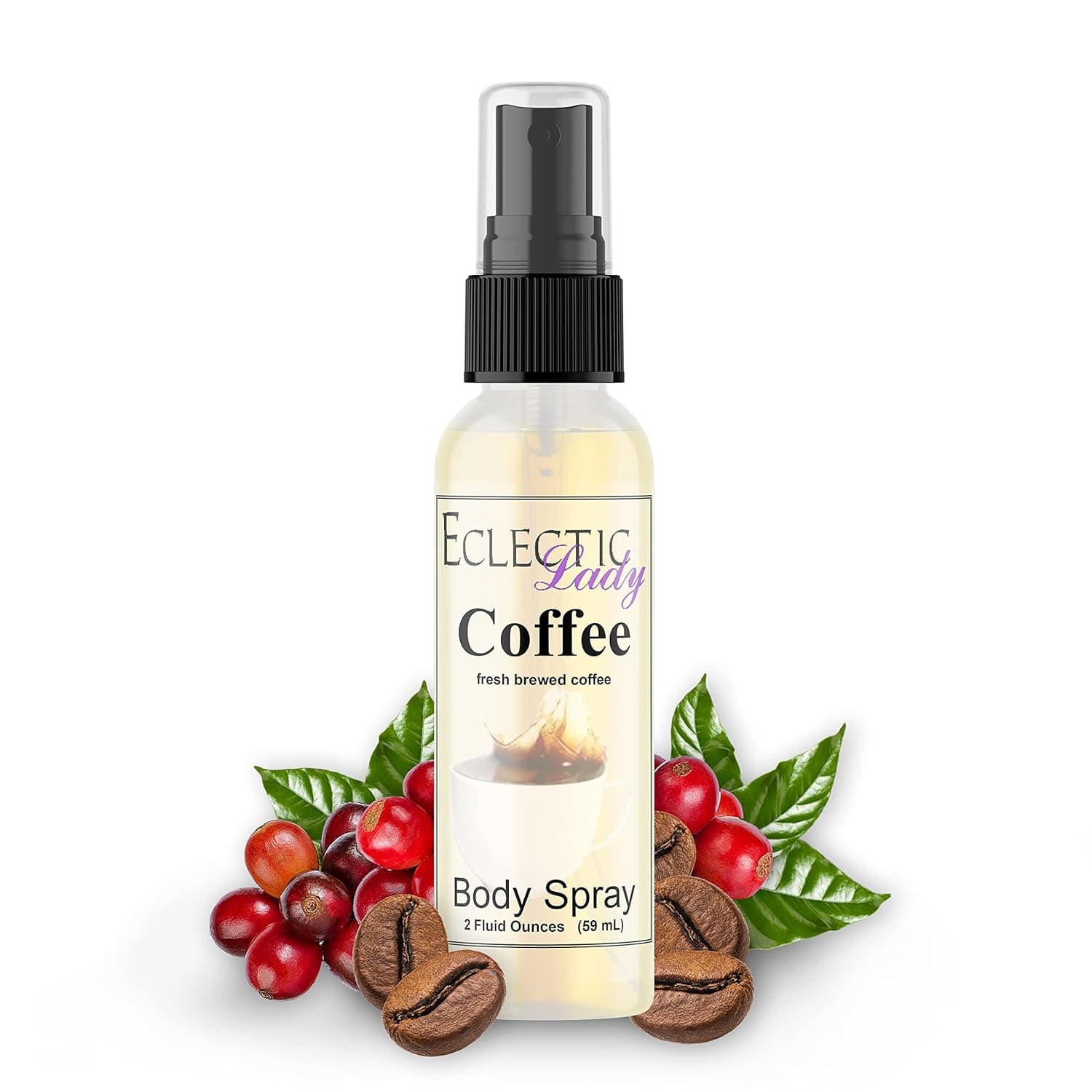 Coffee Scented Body Spray - Eclectic Lady Original Strength Moisturizing Fragrance, Hydrating Vegetable Glycerin, Handcrafted in USA, Phthalate-Free - Wake up with Fresh Scented Coffee Fragrance (2