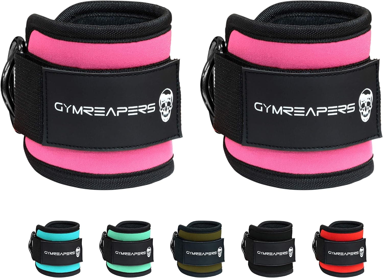 Ankle Straps (Pair) For Cable Machine Kickbacks, Glute Workouts, Lower Body Exercises - Adjustable Leg Straps with Neoprene Padding