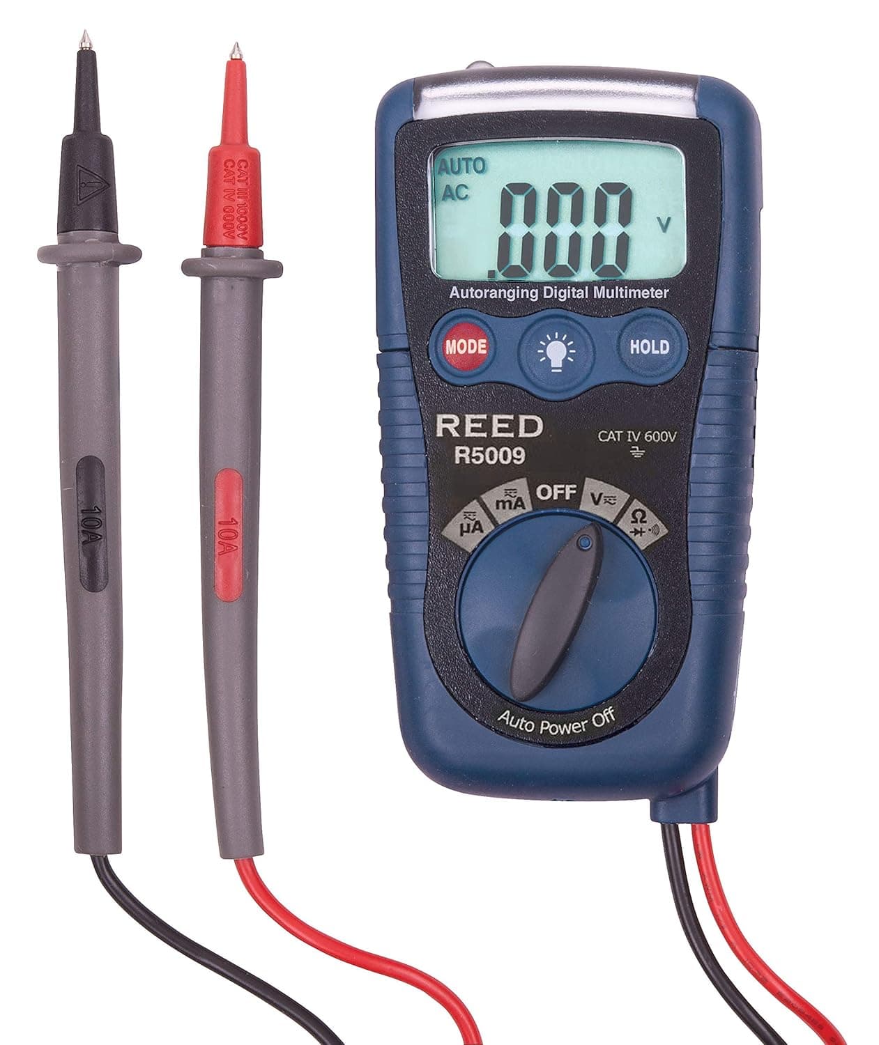 REED Instruments R5009 Pocket Multimeter with Non-Contact Voltage Detector and Flashlight, 3-in-1