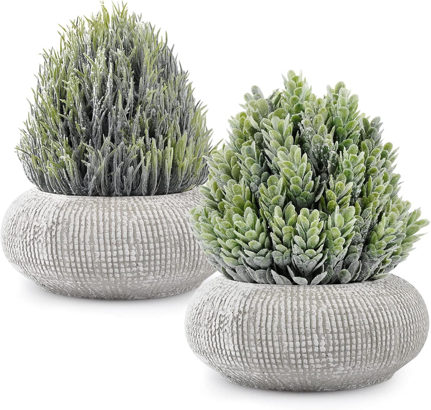 JC nateva 2 Packs Small Fake Plants Bathroom Decor,Artificial Potted Plants for Home Office Farmhouse Kitchen Table Decor