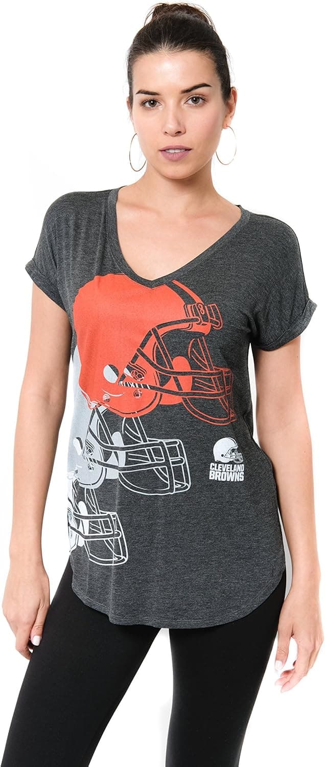 Ultra Game NFL Womens Super Soft Modal Vintage V-Neck T-Shirt