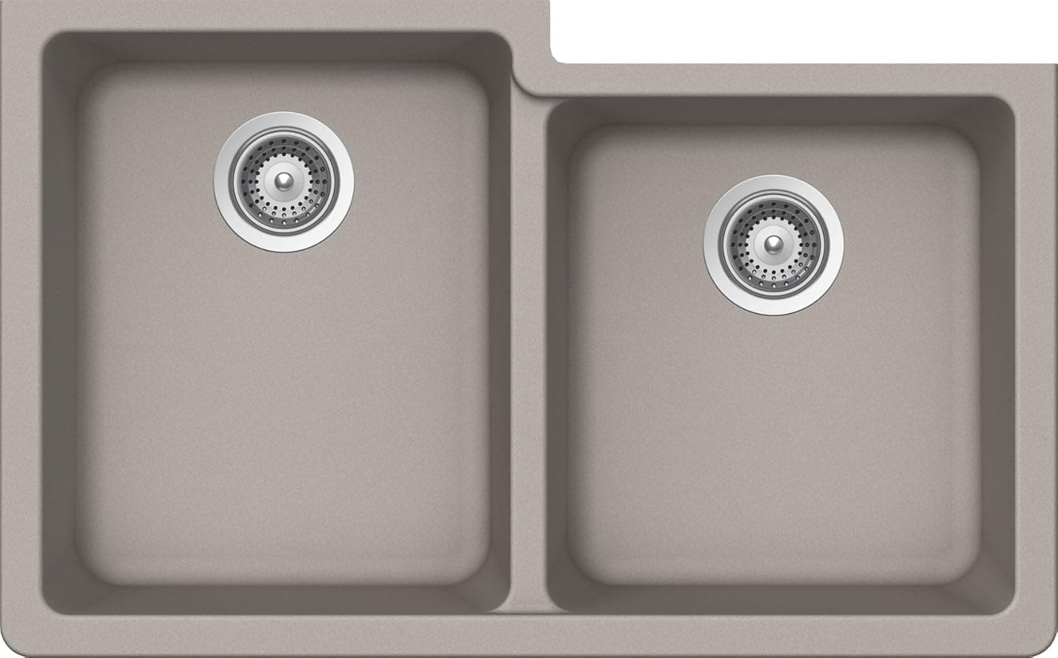 SCHOCK ALIN175YU042 ALIVE Series CRISTALITE 60/40 Undermount Double Bowl Kitchen Sink, Concrete