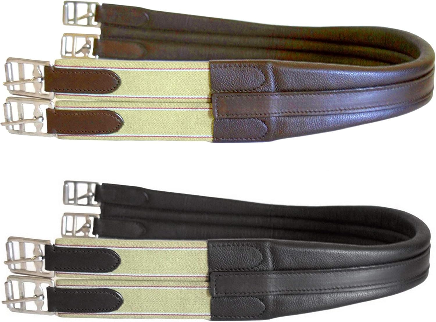 SIE 46" / 50" / 52" / 54" English Chafeless Girth Black Brown