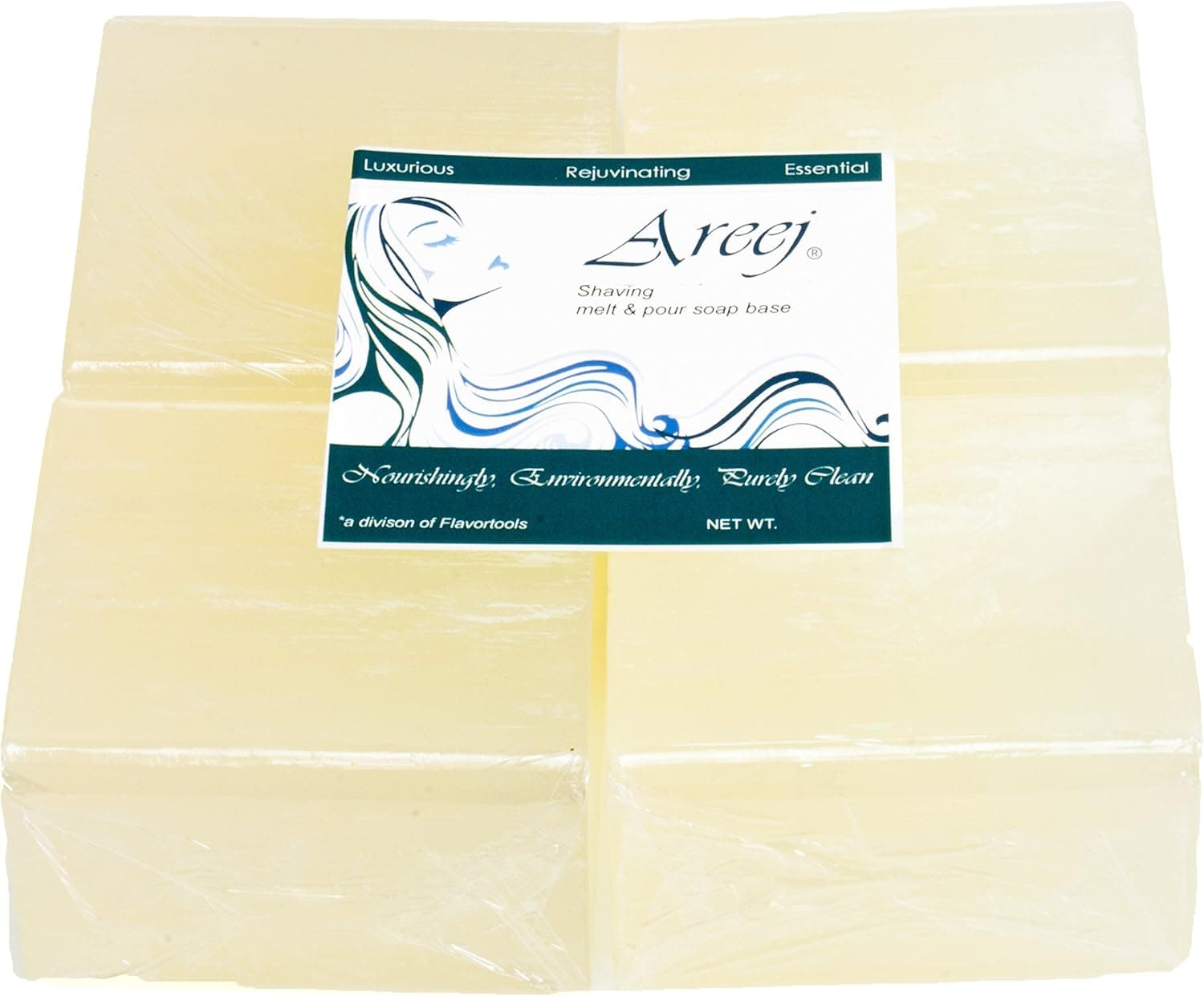Areej Hypo-Allergenic Biodegradable Shaving Soap Base made with 100% Pure Natural Glycerin - 2 Pounds