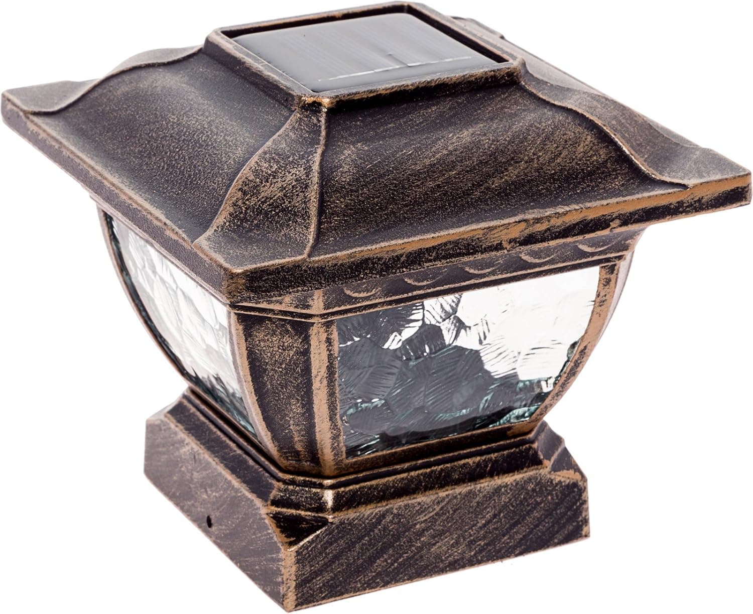 Paradise GL28998BZ Solar Cast Aluminum LED Post Cap Light for 4x4 Wood Posts (Bronze, 4 Pack)